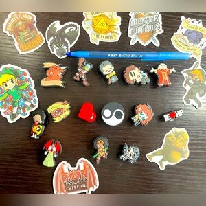 14 D&D Dungeons and Dragons jibbitz crocs charms, plus waterproof stickers